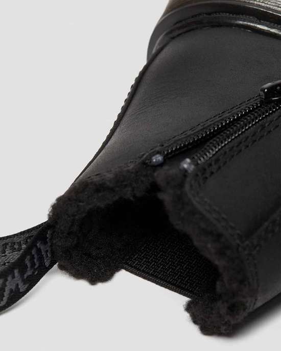 Botas Chelsea Dr. Martens 2976 Faux Fur Lined Niña Negros MX-68193
